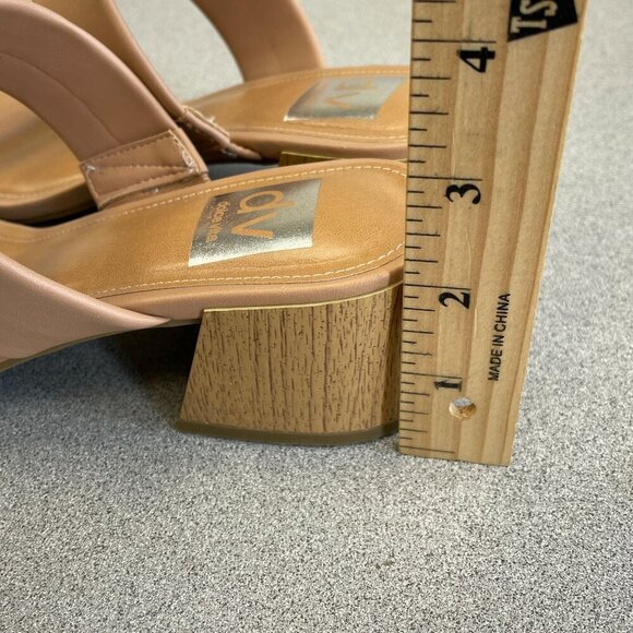 NEW Dolce Vita Sharona Women's Size 8 Block Heel Slide Sandals Tan - Picture 4 of 7
